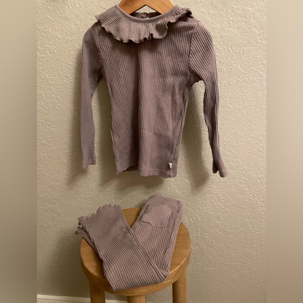 Toddler purple ribbed two piece set (4t)